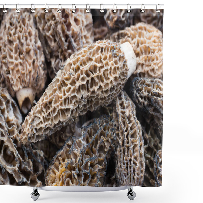 Personality  Close Up Shot Of Morel Mushrooms Shower Curtains