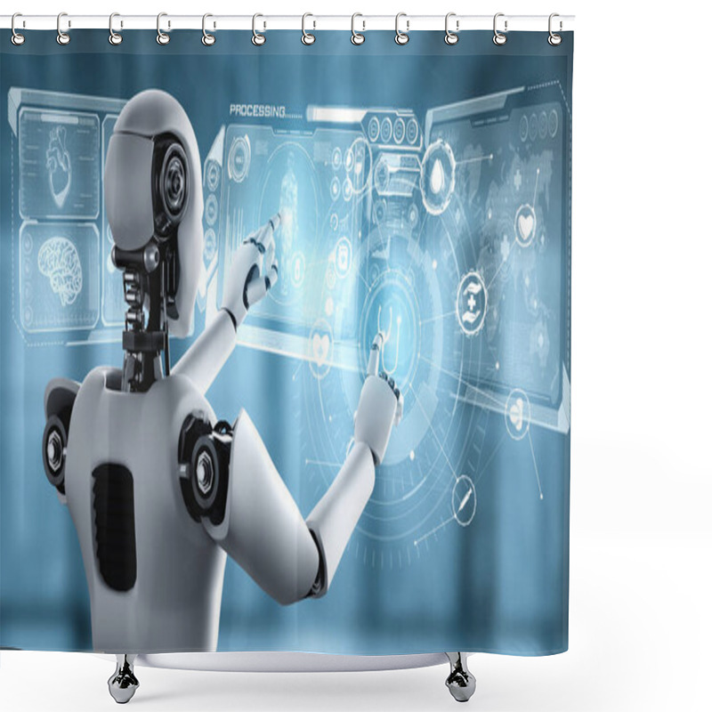 Personality  Future Medical Technology Controlled By AI Robot Using Machine Learning Shower Curtains