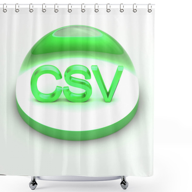 Personality  3D Style File Format Icon - CSV Shower Curtains