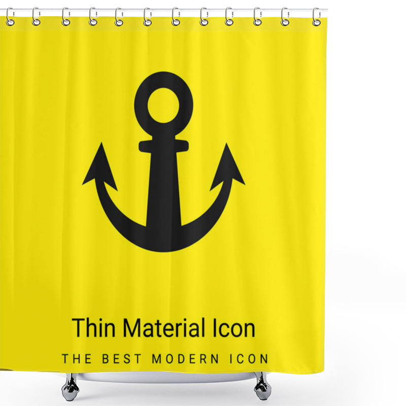 Personality  Anchor Programing Tool Symbol Minimal Bright Yellow Material Icon Shower Curtains