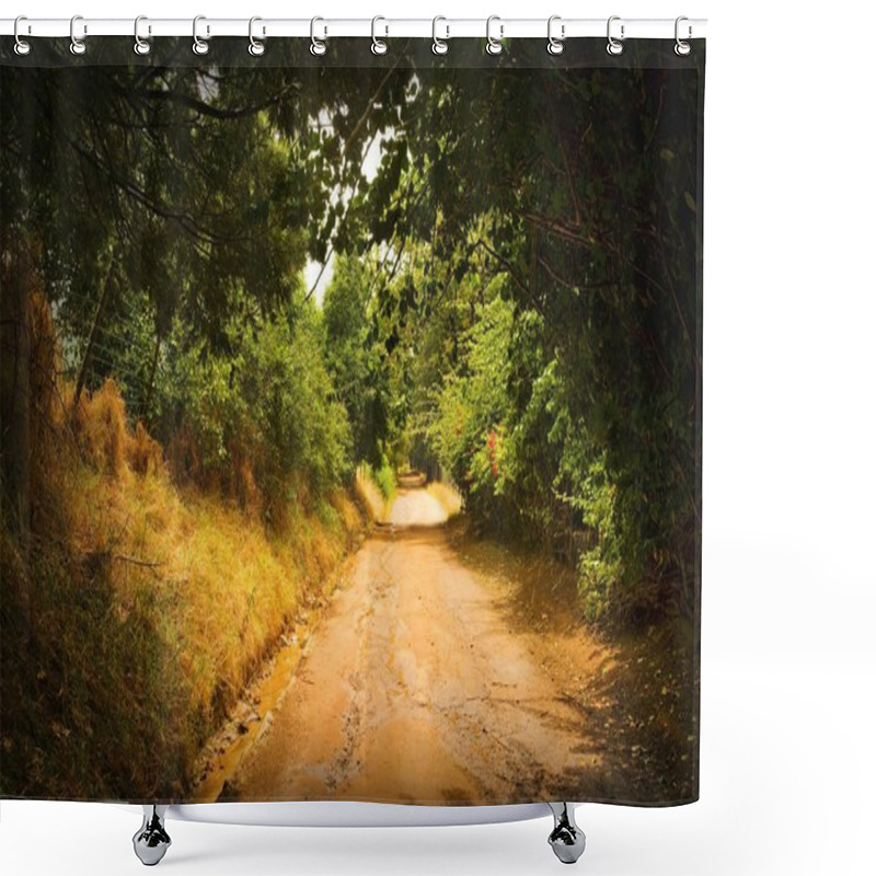 Personality  A Dirt Road Shower Curtains