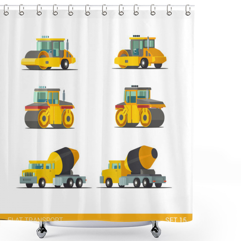 Personality  Modern Construction Site Shower Curtains