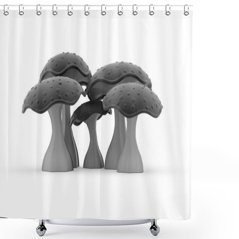 Personality  Mushrooms Rendered Isolated   Shower Curtains