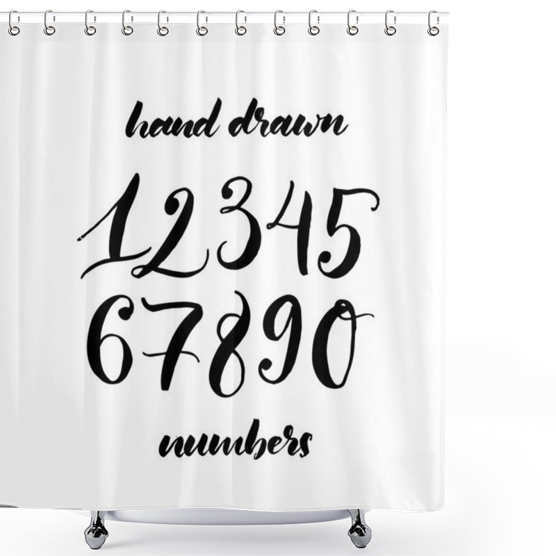 Personality  Collection Of Hand Drawn Numbers.  Shower Curtains