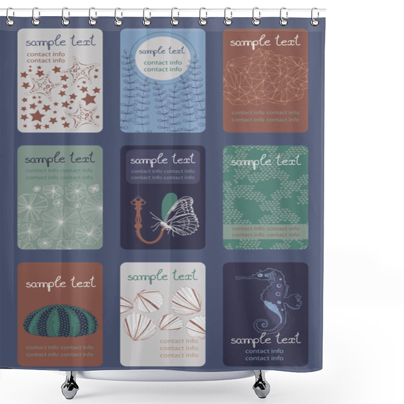 Personality  Vertical Business Cards Shower Curtains