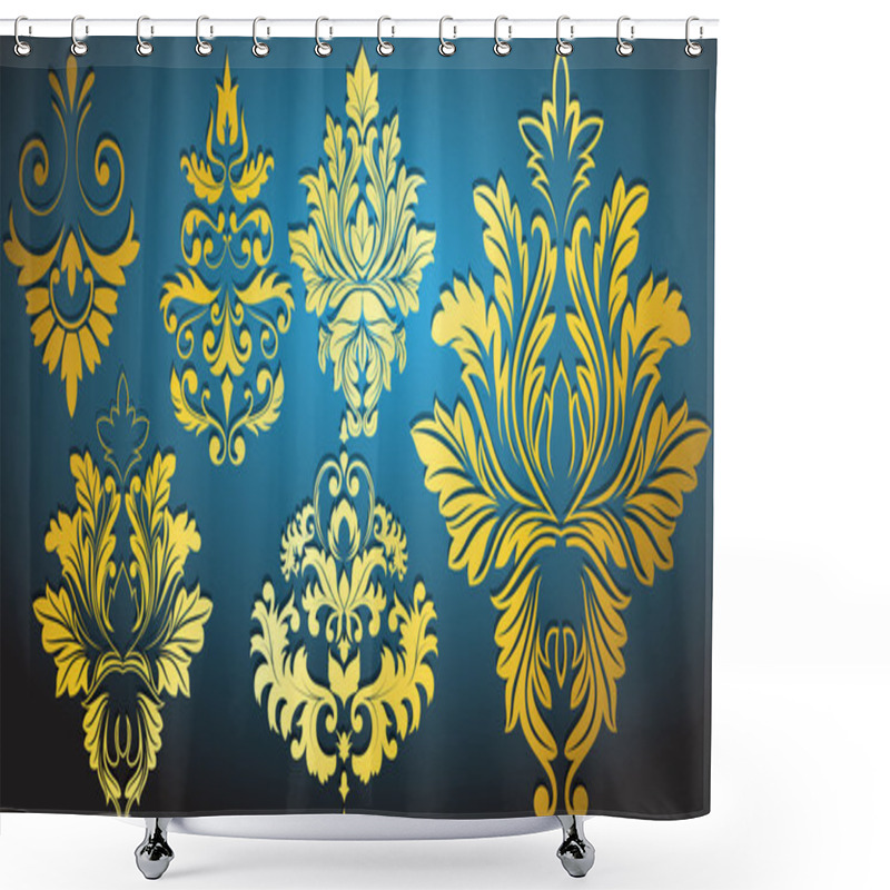 Personality  Beautiful Artistic Damask Floral Illustration Shower Curtains