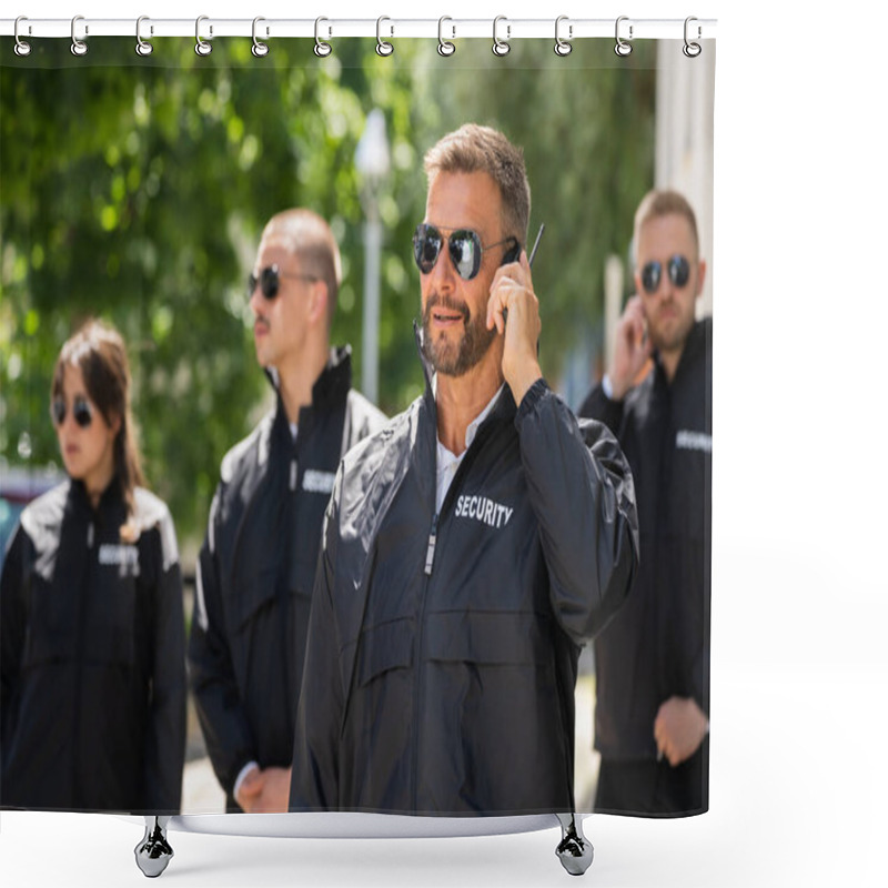 Personality  Security Guard Event Service. Officer And His Group Shower Curtains