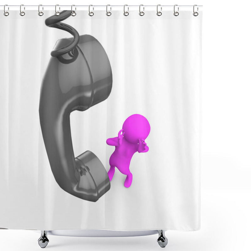 Personality  3d Woman Calling By Phone Shower Curtains