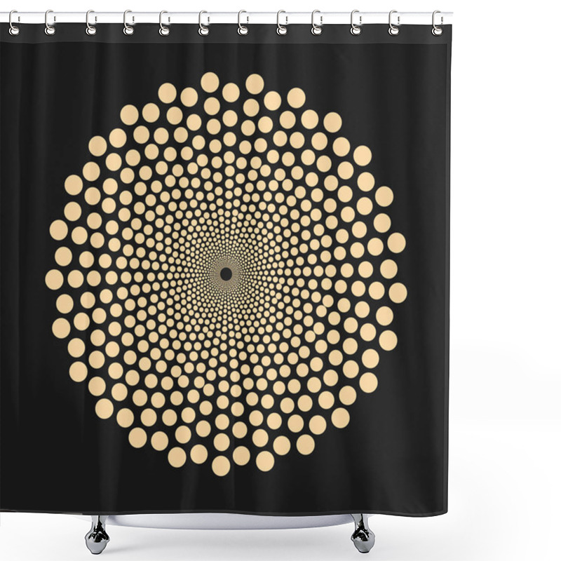 Personality  Abstract Gold Dotted Shape - Design Element. Shower Curtains