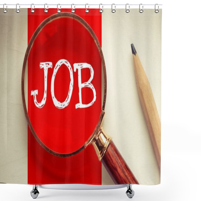 Personality  Job Search Concept Top View  Shower Curtains