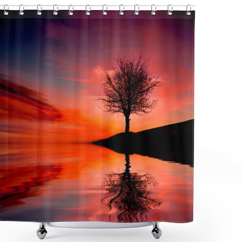 Personality  Tree On Susnet Shower Curtains