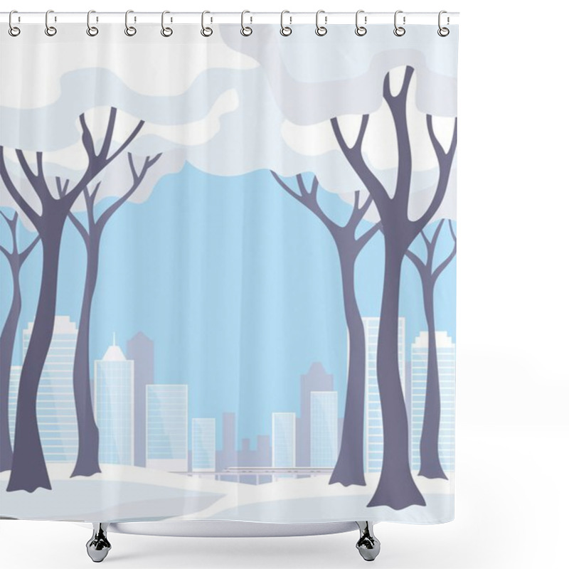 Personality  Now Covered Trees Outside The City Shower Curtains