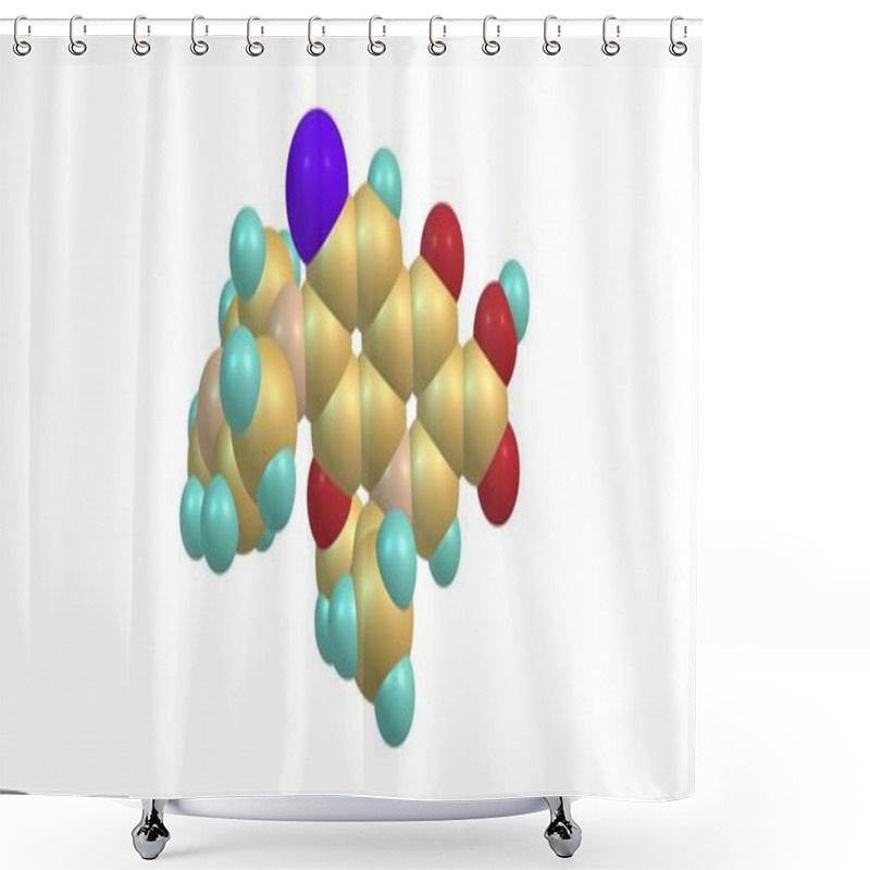 Personality  Levofloxacin Molecular Structure Isolated On White Shower Curtains