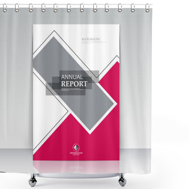 Personality  Abstract Composition. Text Frame Surface. Brochure Cover. White Title Sheet. Creative Logo Figure. Ad Banner Form Texture. Pink Triangle, Grey Box Block Icon. Flyer Fiber Backdrop. Vector Illustration Shower Curtains