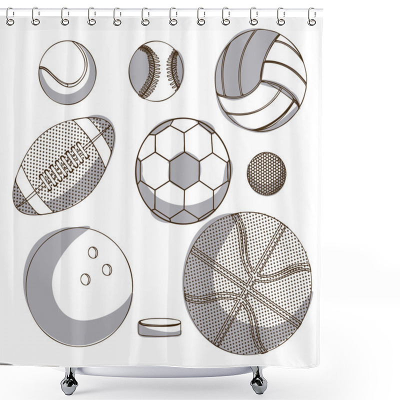 Personality  Sports Balloons Shower Curtains