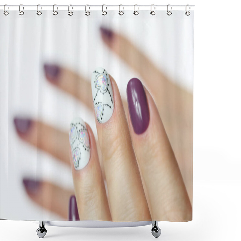 Personality  Nail Art Manicure Shower Curtains