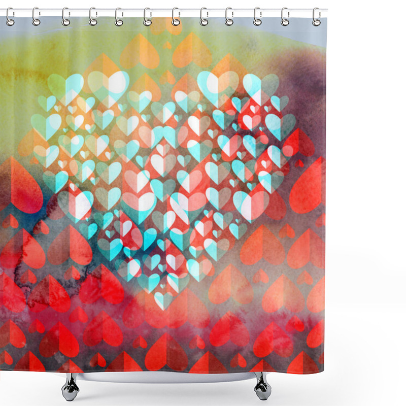 Personality  Red Heart For Lovers Shower Curtains