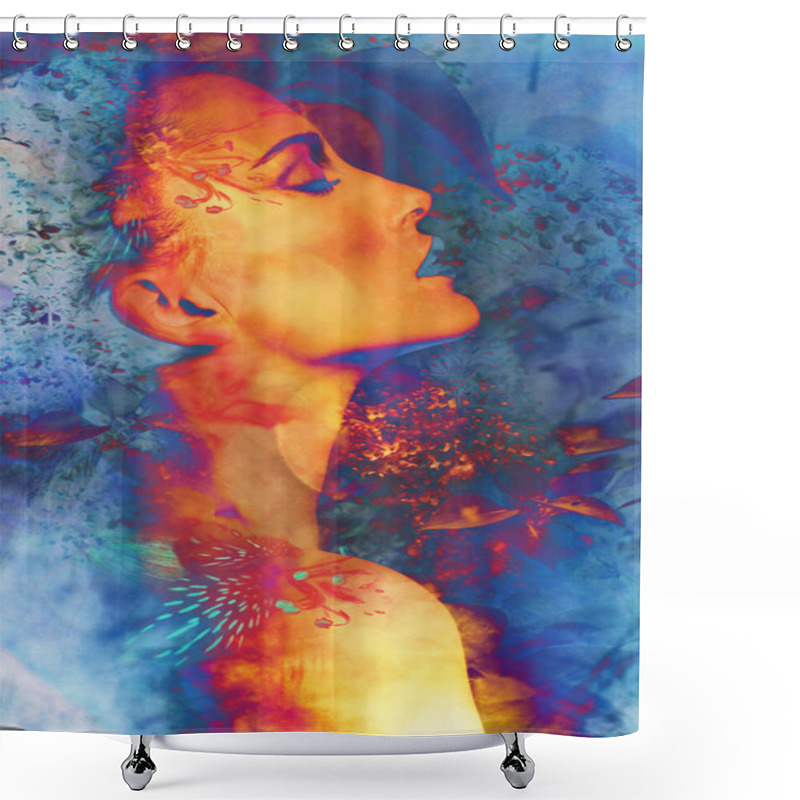 Personality  Fantasy Woman Portrait Shower Curtains