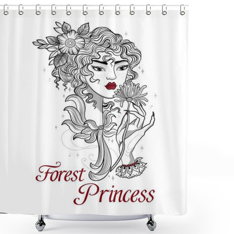 Personality  Forest Princess Enjoys The Scent Of Flowers Shower Curtains