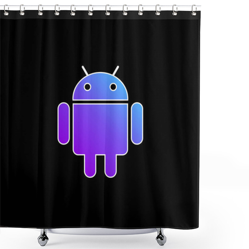 Personality  Android Logo Blue Gradient Vector Icon Shower Curtains