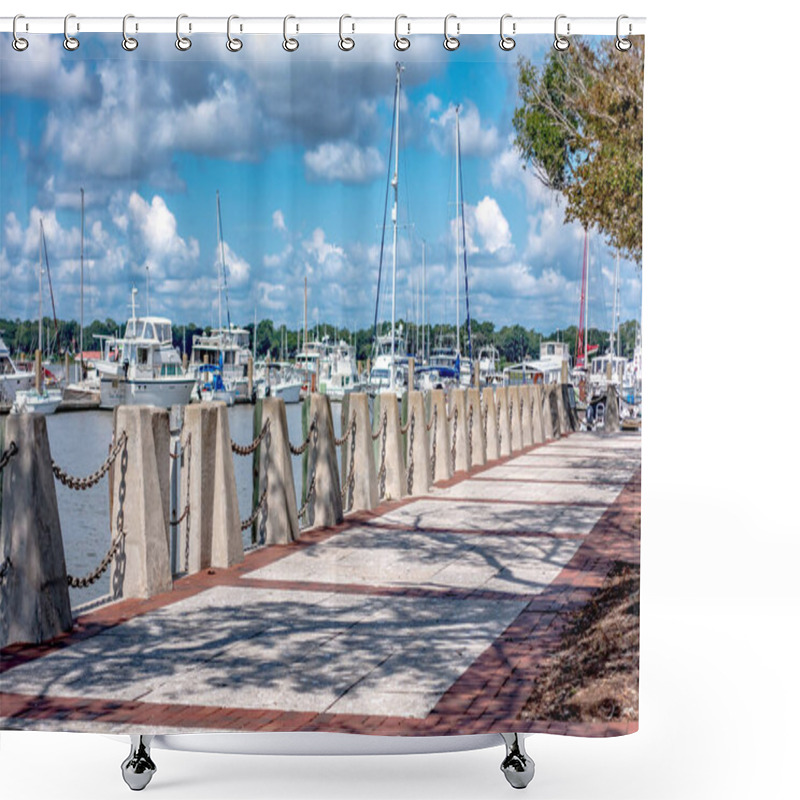 Personality  Beaufort South  Carolina Downtown Waterfront On Sunny Day Shower Curtains