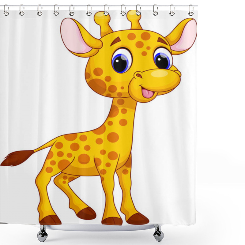 Personality  Cute Giraffe Cartoon Shower Curtains