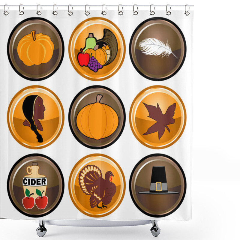 Personality  Thanksgiving Buttons Shower Curtains