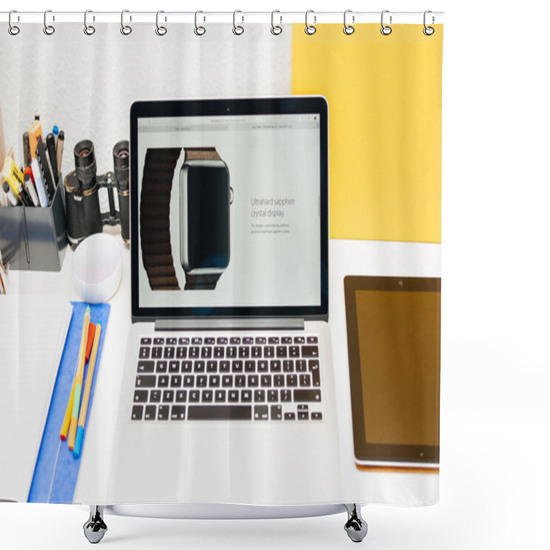 Personality  Apple Launches Apple Watch, MacBook Retina And Medical Research  Shower Curtains