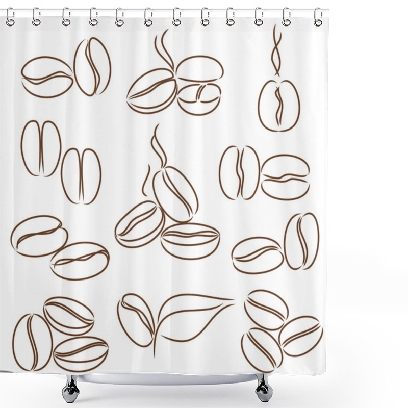 Personality  Cofee Beans Lines As Coffee Symbols Shower Curtains