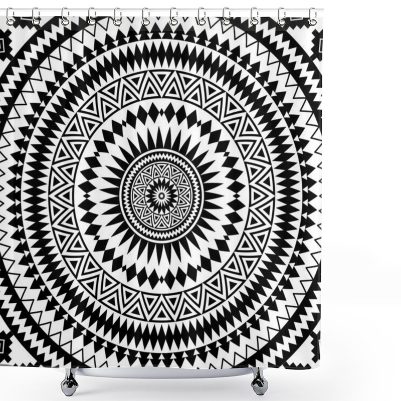 Personality  Mandala. Abstract Circle Vector Geometric Ornament. Shower Curtains