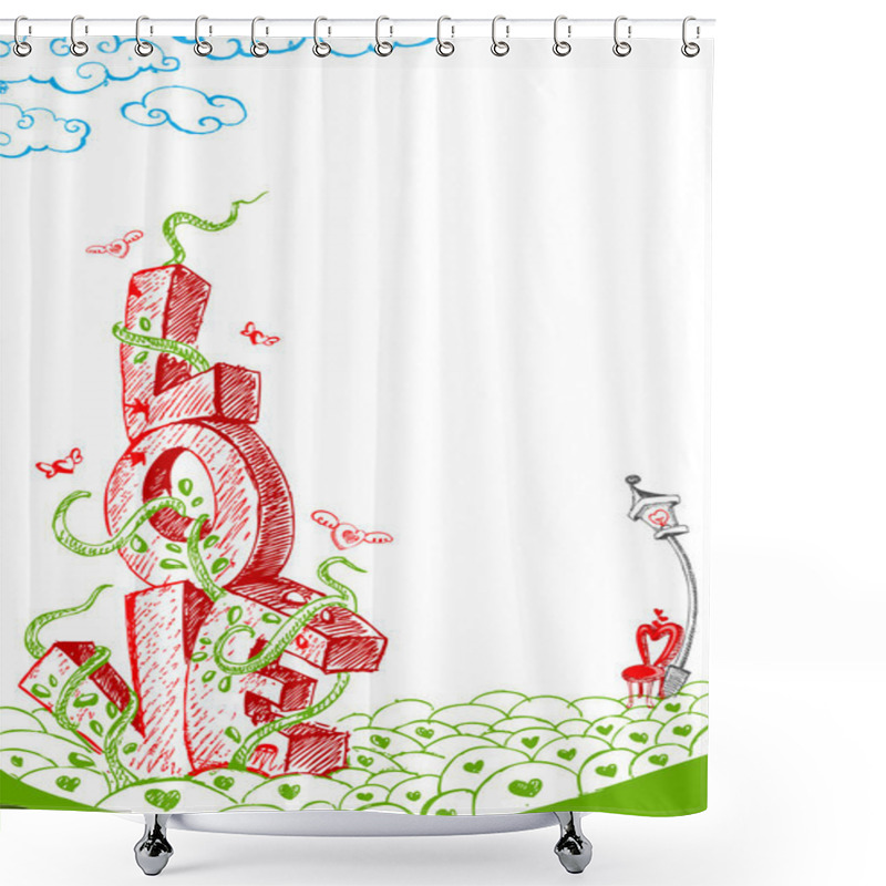 Personality  Love Tree Shower Curtains