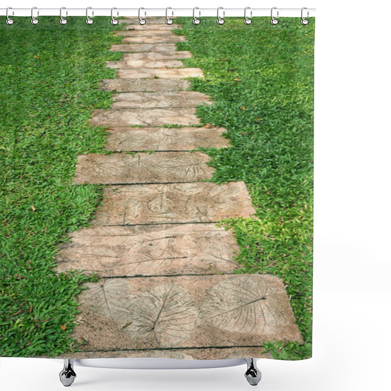 Personality  Stone Walkway In The Garden Shower Curtains