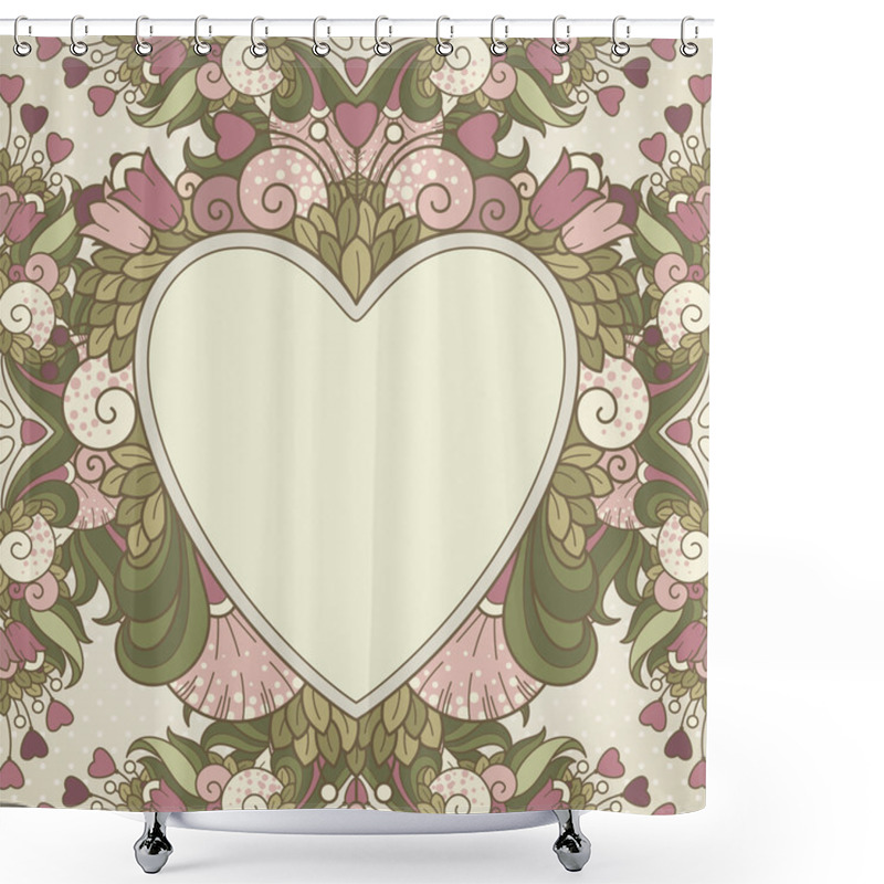 Personality  Hearts And Abstract Decorative Frame Shower Curtains