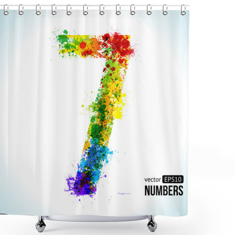 Personality  Gradient Vector Number 7 Shower Curtains