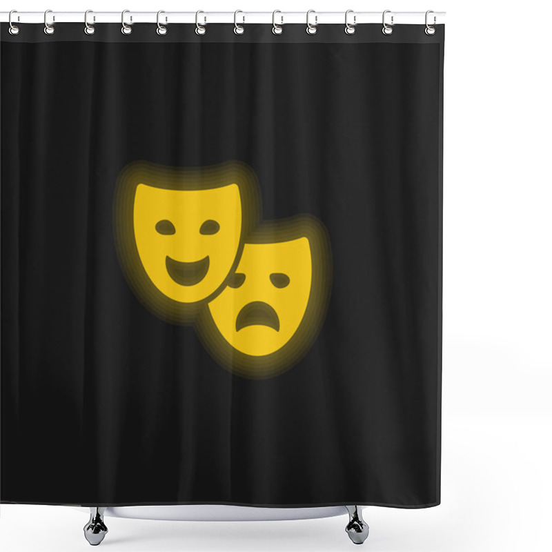 Personality  Art Dec  Yellow Glowing Neon Icon Shower Curtains