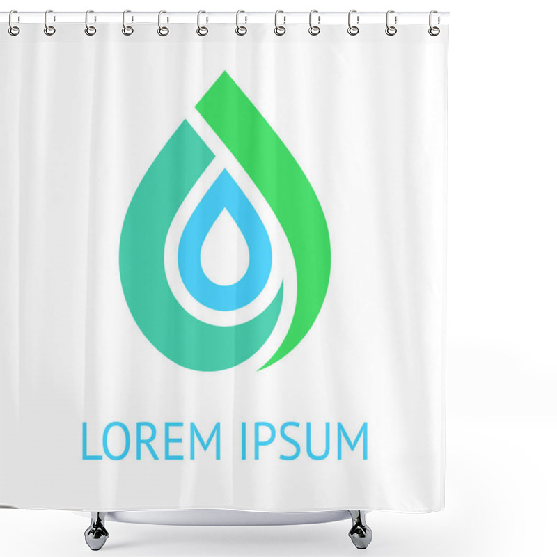 Personality  Water Drop Symbol, Logo Template Icon For Your Design. Shower Curtains