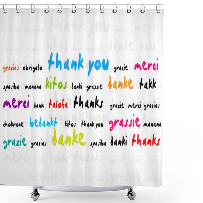 Personality  Thank You Word Cloud Shower Curtains