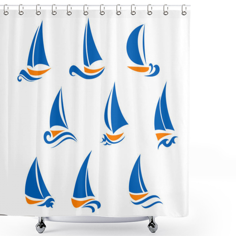 Personality  Yachting And Regatta Symbols Shower Curtains