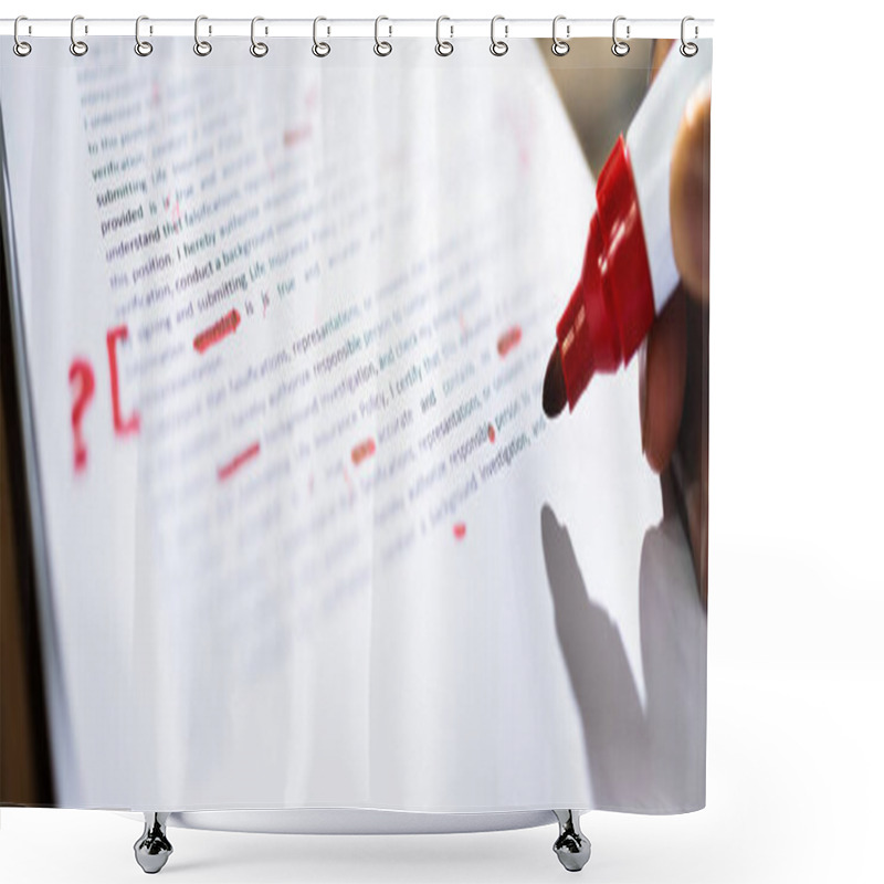 Personality  Book Script Edit And Paper Text Proofreading Shower Curtains