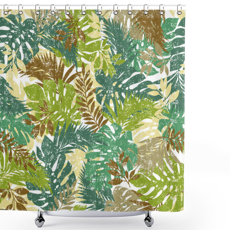 Personality  Seamless Pattern Of Beautiful Tropical Plants, Shower Curtains