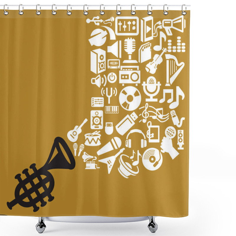 Personality  Music Theme Shower Curtains