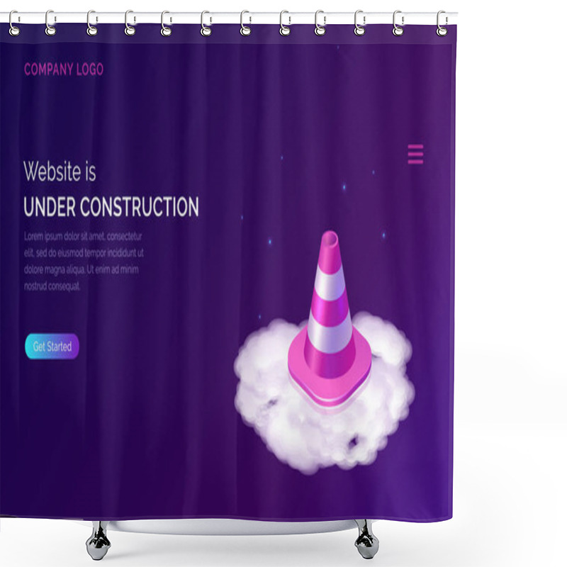 Personality  Website Under Construction, Maintenance Work Error Shower Curtains