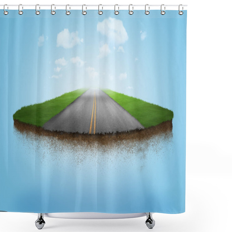 Personality  A Floating Road Shower Curtains