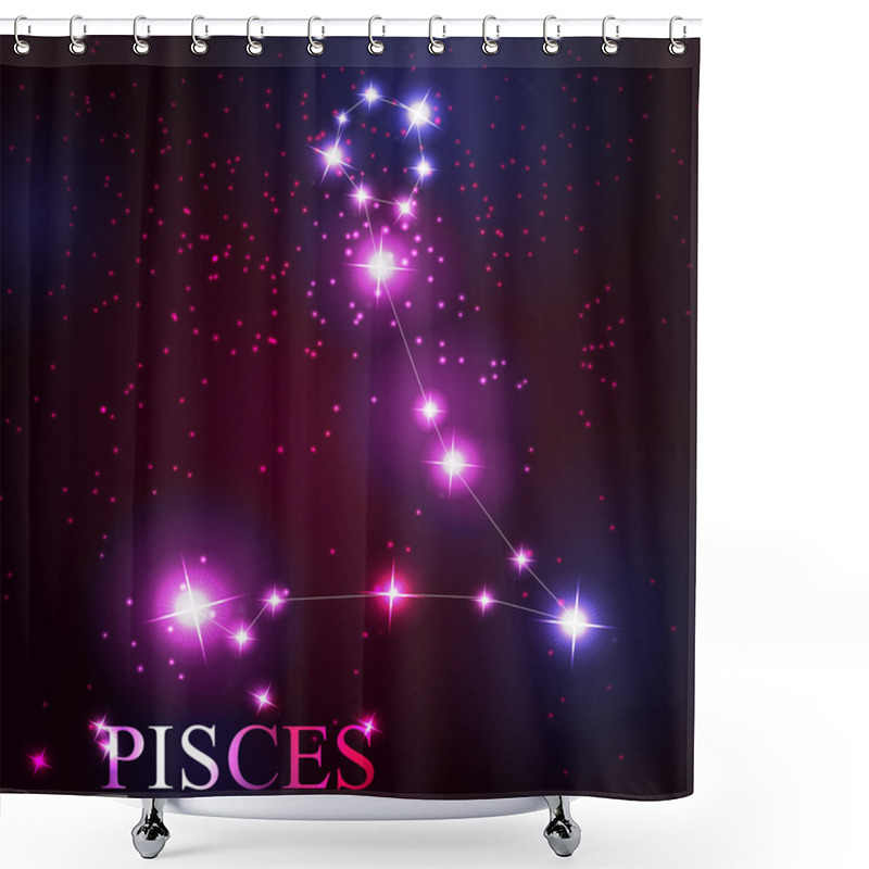 Personality  Pisces Zodiac Sign Of The Beautiful Bright Stars Shower Curtains