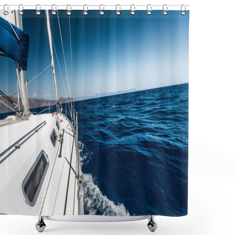 Personality  Boat Sailing In The Sea Shower Curtains