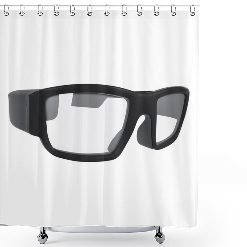 Personality  Sleek Black Glasses Featuring A Modern And Bold Design, Perfect For Everyday Wear. Shower Curtains