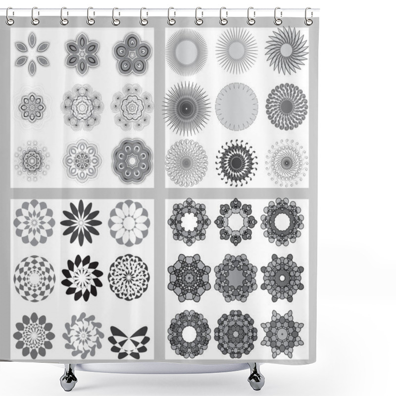 Personality  Simple Geometric Ornaments. Vector Set Of Circular Patterns. Shower Curtains