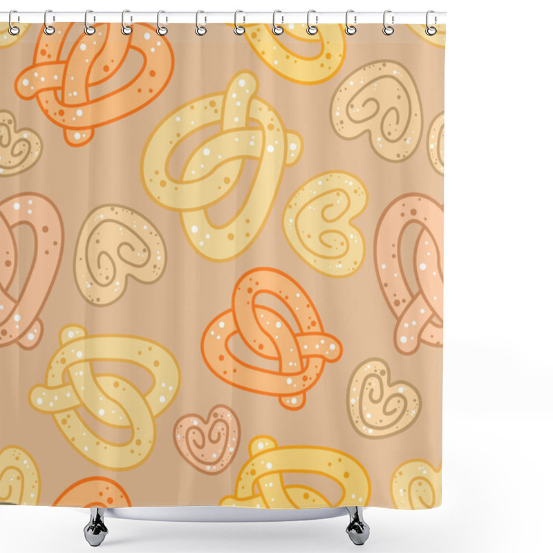 Personality  Love Knots Or Pretzels Seamless Pattern Shower Curtains