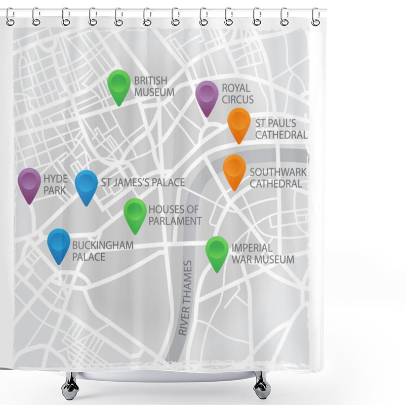 Personality  Map Of London Shower Curtains