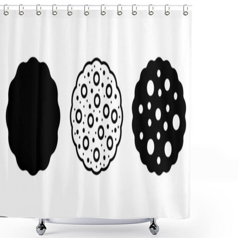 Personality  Cookie Icon Set Vector On White Background  Shower Curtains